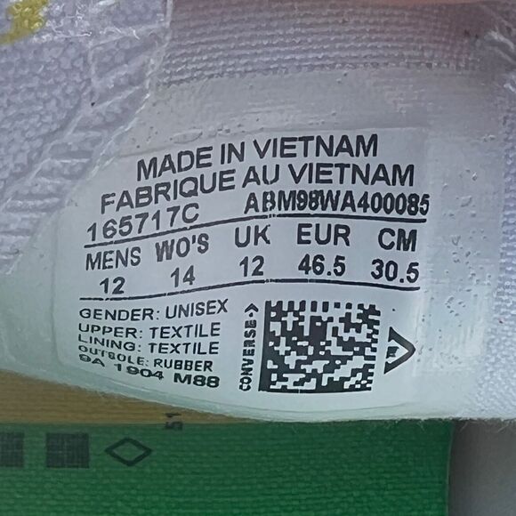 Converse Chuck Taylor All-Star Ox Pride White Rainbow Men's Sz 12 - Picture 6 of 9